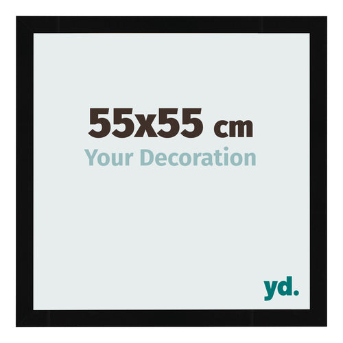 Cornice 55x55cm Nero Lucente MDF Bologna Davanti Dimensione | Yourdecoration.it