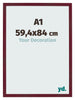 Cornice 59 4x84 cm A1 Vino Rosso Spazzato MDF Bologna Davanti Dimensione | Yourdecoration.it