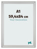 Cornice 59 4x84cm A1 Argento Opaco MDF Lazio Davanti Dimensione | Yourdecoration.it