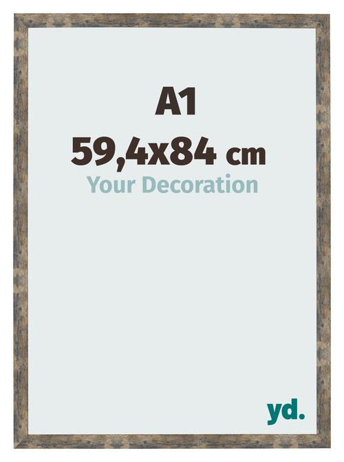Cornice 59 4x84cm A1 Blu Oro Fondente MDF Bologna Davanti Dimensione | Yourdecoration.it