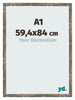 Cornice 59 4x84cm A1 Blu Oro Fondente MDF Bologna Davanti Dimensione | Yourdecoration.it