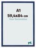 Cornice 59 4x84cm A1 Blu Scuro Spazzato MDF Bologna Davanti Dimensione | Yourdecoration.it