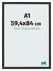 Cornice 59 4x84cm A1 Grana Di Legno Nero MDF Bologna Davanti Dimensione | Yourdecoration.it