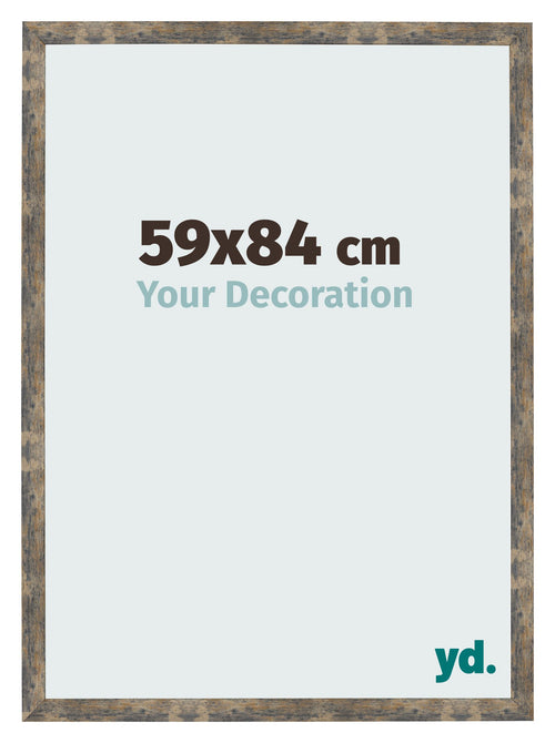 Cornice 59x84cm Blu Oro Fondente MDF Bologna Davanti Dimensione | Yourdecoration.it