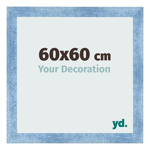 Cornice 60x60cm Blu Acceso Spazzato MDF Pisa Davanti Dimensione | Yourdecoration.it