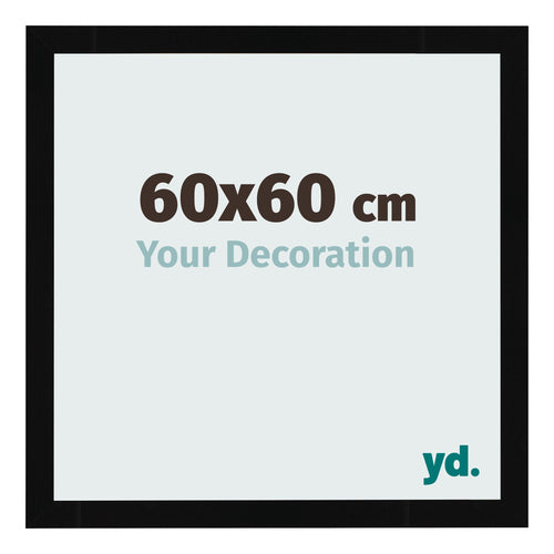 Cornice 60x60cm Nero Lucente MDF Bologna Davanti Dimensione | Yourdecoration.it