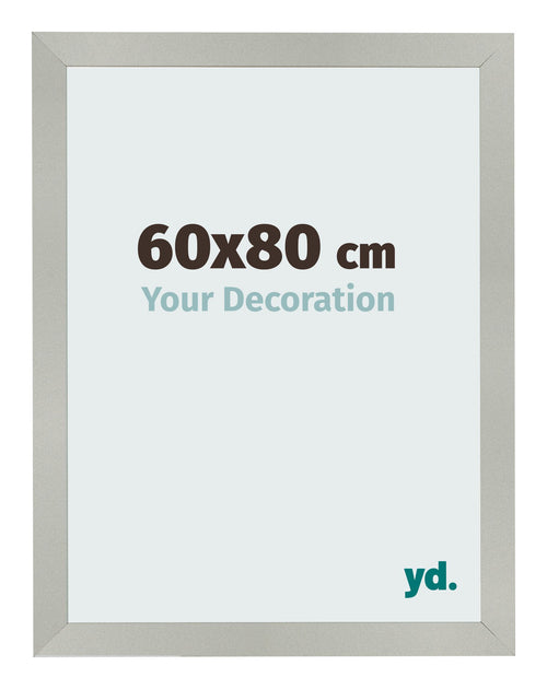 Cornice 60x80cm Argento Opaco MDF Bologna Davanti Dimensione | Yourdecoration.it