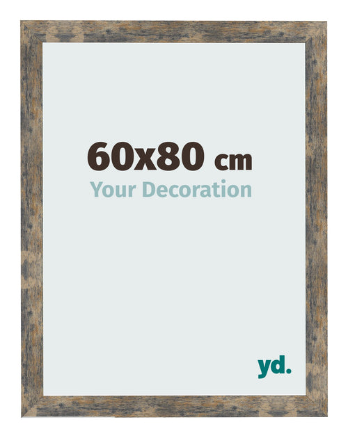 Cornice 60x80cm Blu Oro Fondente MDF Bologna Davanti Dimensione | Yourdecoration.it