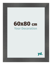 Cornice 60x80cm Nero Argento Lucido MDF Pisa Davanti Dimensione | Yourdecoration.it