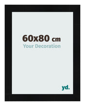 Cornice 60x80cm Nero Argento Lucido MDF Pisa Davanti Dimensione | Yourdecoration.it