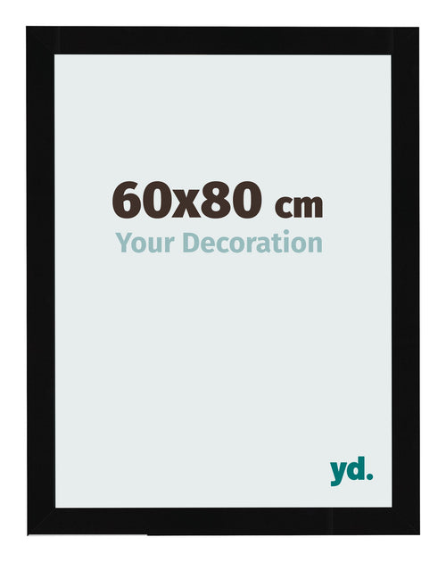 Cornice 60x80cm Nero Lucente MDF Bologna Davanti Dimensione | Yourdecoration.it