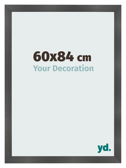 Cornice 60x84cm Nero Argento Lucido MDF Pisa Davanti Dimensione | Yourdecoration.it