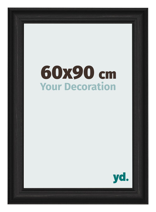 Cornice 60x90cm Grana Di Legno Nero MDF Lazio Davanti Dimensione | Yourdecoration.it