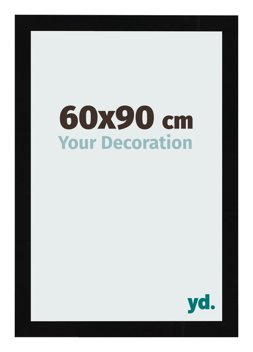 Cornice 60x90cm Nero Lucente MDF Bologna Davanti Dimensione | Yourdecoration.it