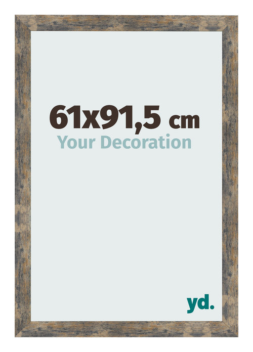 Cornice 61x91 5cm Blu Oro Fondente MDF Bologna Davanti Dimensione | Yourdecoration.it