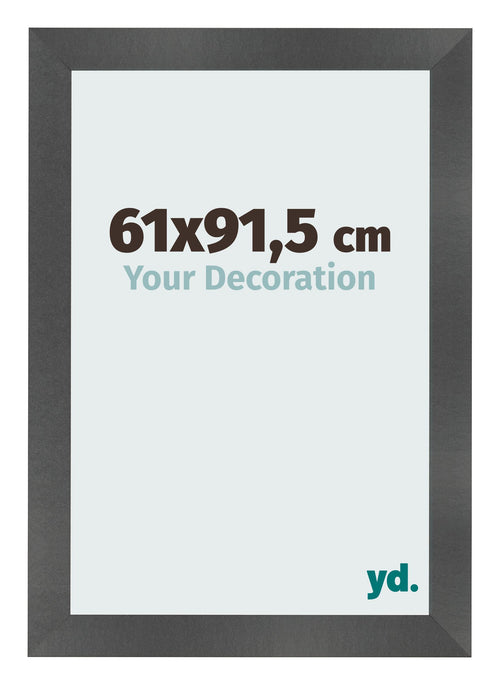 Cornice 61x91 5cm Nero Argento Lucido MDF Pisa Davanti Dimensione | Yourdecoration.it