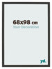 Cornice 68x98cm Grana Di Legno Nero MDF Bologna Davanti Dimensione | Yourdecoration.it