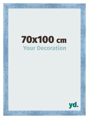 Cornice 70x100cm Blu Acceso Spazzato MDF Pisa Davanti Dimensione | Yourdecoration.it