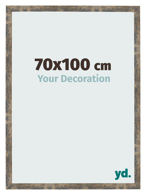Cornice 70x100cm Blu Oro Fondente MDF Bologna Davanti Dimensione | Yourdecoration.it