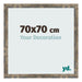 Cornice 70x70cm Blu Oro Fondente MDF Bologna Davanti Dimensione | Yourdecoration.it