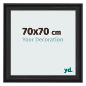 Cornice 70x70cm Grana Di Legno Nero MDF Lazio Davanti Dimensione | Yourdecoration.it