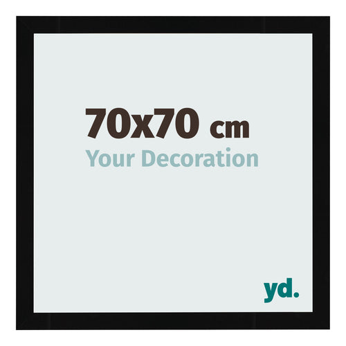 Cornice 70x70cm Nero Lucente MDF Bologna Davanti Dimensione | Yourdecoration.it