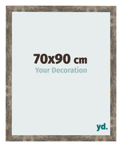 Cornice 70x90cm Blu Oro Fondente MDF Bologna Davanti Dimensione | Yourdecoration.it