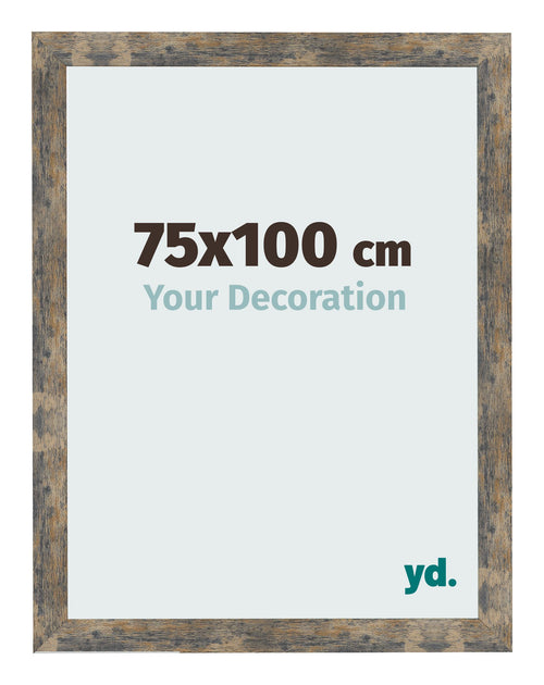 Cornice 75x100cm Blu Oro Fondente MDF Bologna Davanti Dimensione | Yourdecoration.it