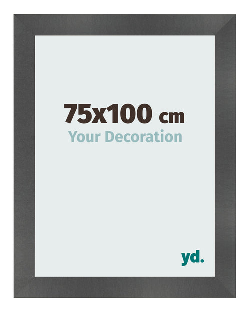Cornice 75x100cm Nero Argento Lucido MDF Pisa Davanti Dimensione | Yourdecoration.it