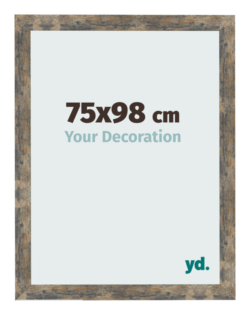 Cornice 75x98cm Blu Oro Fondente MDF Bologna Davanti Dimensione | Yourdecoration.it