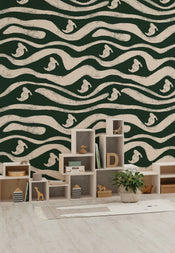 Disney Donald Duck Green Waves Interno Carta da Parati DX4 201 | Yourdecoration.it