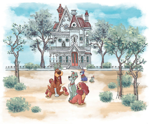 Disney Lady and the Tramp Sweet Home Carta da Parati DX6 190 | Yourdecoration.it