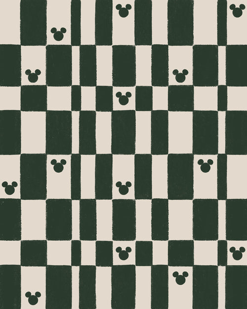 Disney Mickey Mouse Green Chess Carta da Parati DX4 187 | Yourdecoration.it