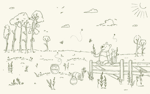 Disney Winnie the Pooh Bee at one with Nature Carta da Parati DX8 193 | Yourdecoration.it