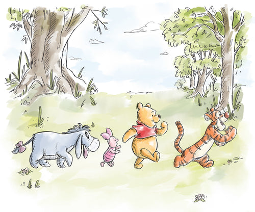 Disney Winnie the Pooh Walk Together Carta da Parati DX6 228 | Yourdecoration.it