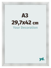 Cornice A3 - 29,7x42 cm - Alluminio Spazzolato - MDF - Pisa