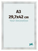 Cornice A3 - 29,7x42 cm - Alluminio Spazzolato - MDF - Pisa