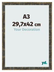 Cornice A3 - 29,7x42 cm - Blu Oro Fondente - MDF - Pisa