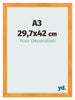 Cornice A3 - 29,7x42 cm - Arancione - MDF - Pisa