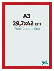 Cornice A3 - 29,7x42 cm - Rosso - MDF - Pisa