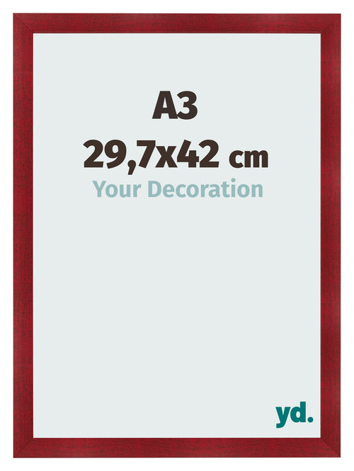 Cornice A3 - 29,7x42 cm - Vino Rosso Spazzato - MDF - Pisa