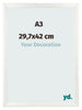 Cornice A3 - 29,7x42 cm - Bianco Spazzato - MDF - Pisa