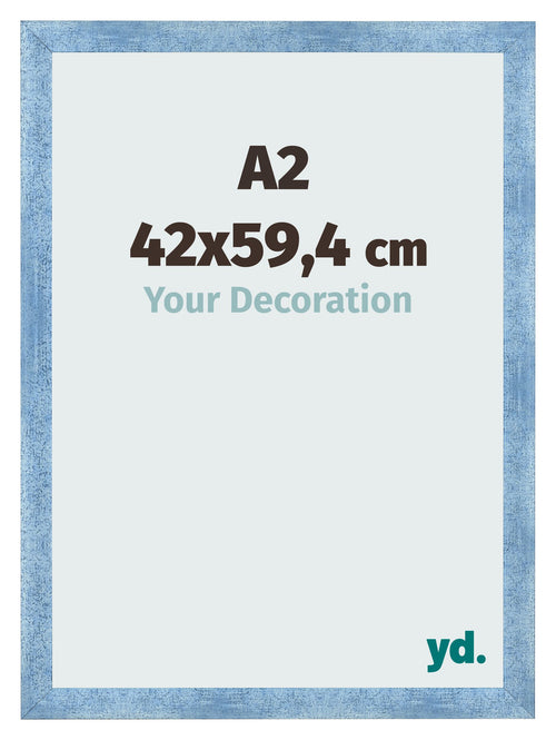 Cornice A2 - 42x59,4 cm - Blu Acceso Spazzato - MDF - Pisa