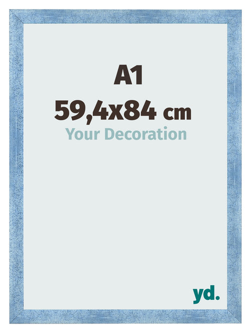 Cornice A1 - 59,4x84 cm - Blu Acceso Spazzato - MDF - Pisa