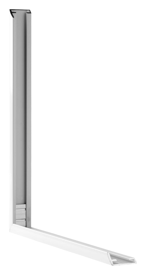 Kent Alluminio Cornice 20x60cm Bianco Lucente Dettaglio Intersezione | Yourdecoration.it