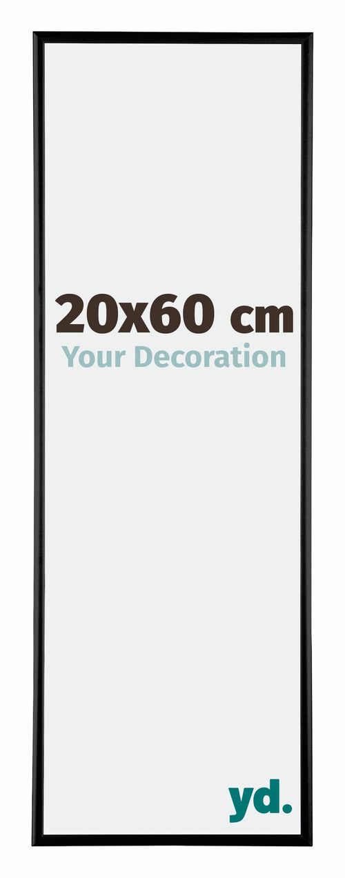 Kent Alluminio Cornice 20x60cm Nero Lucente Davanti Dimensione | Yourdecoration.it