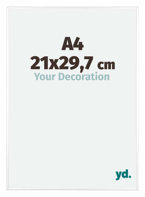 Kent Alluminio Cornice 21x29-7cm Bianco Lucente Davanti Dimensione | Yourdecoration.it