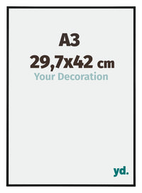 Kent Alluminio Cornice 29-7x42cm Nero Opaco Davanti Dimensione | Yourdecoration.it