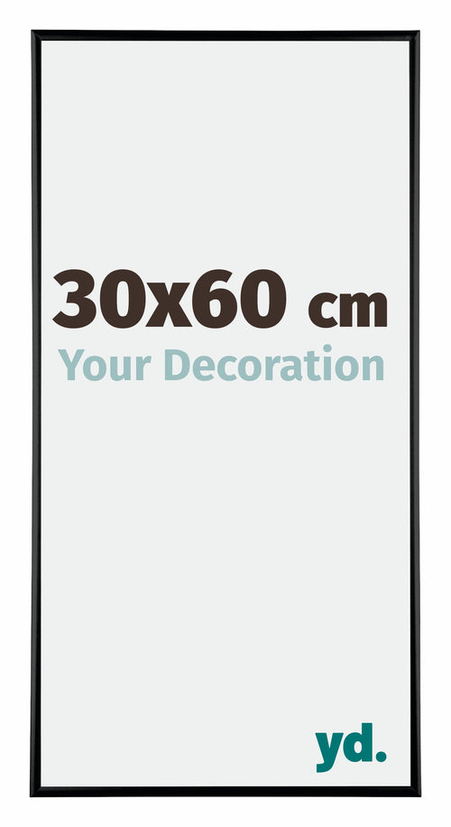 Kent Alluminio Cornice 30x60cm Nero Lucente Davanti Dimensione | Yourdecoration.it