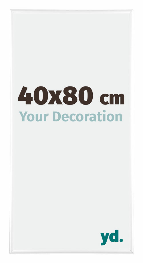 Kent Alluminio Cornice 40x80cm Bianco Lucente Davanti Dimensione | Yourdecoration.it